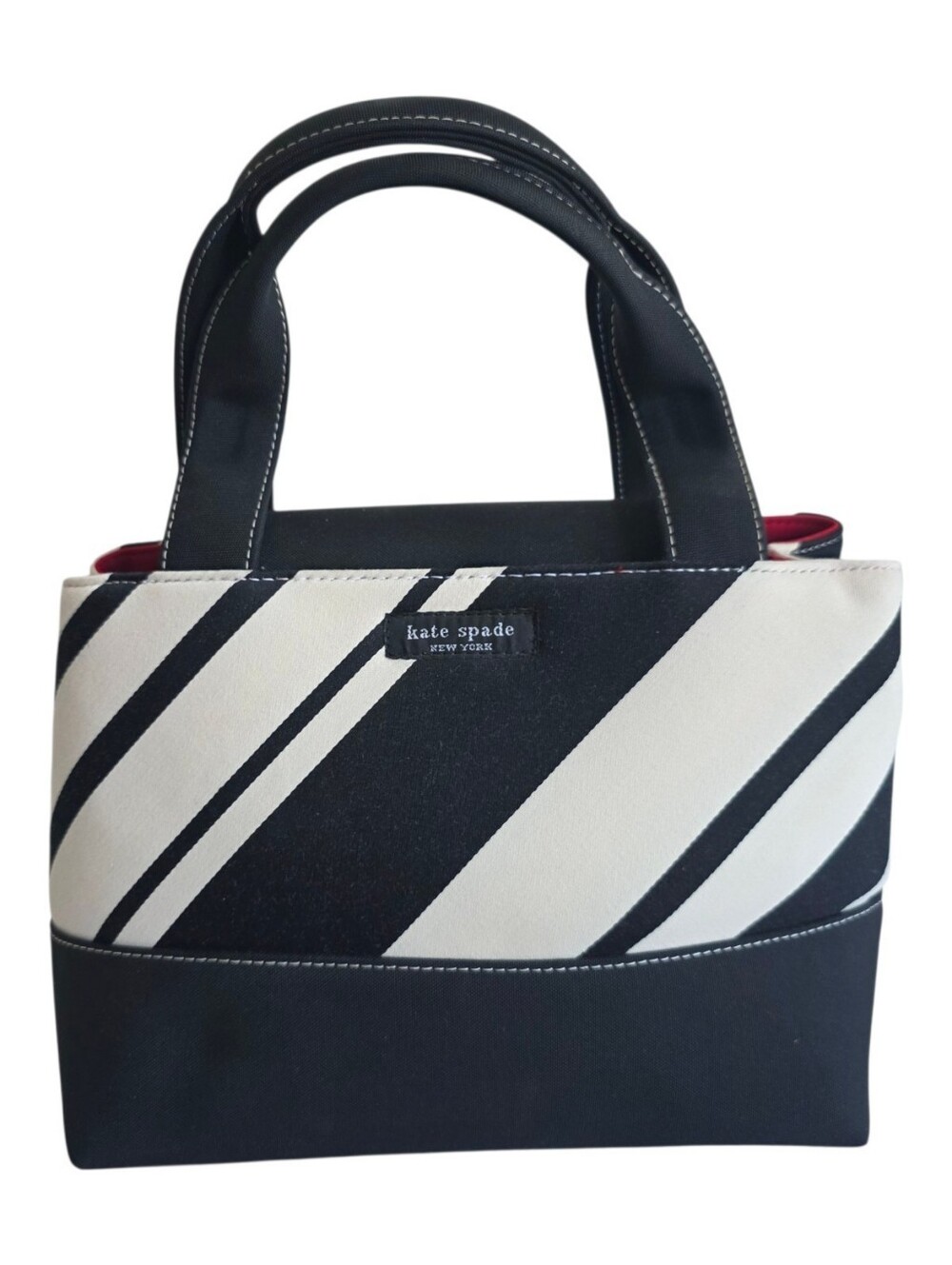 Vintage Kate Spade Monaco Colorblock Striped Canvas Bucket Tote - Y2K Era